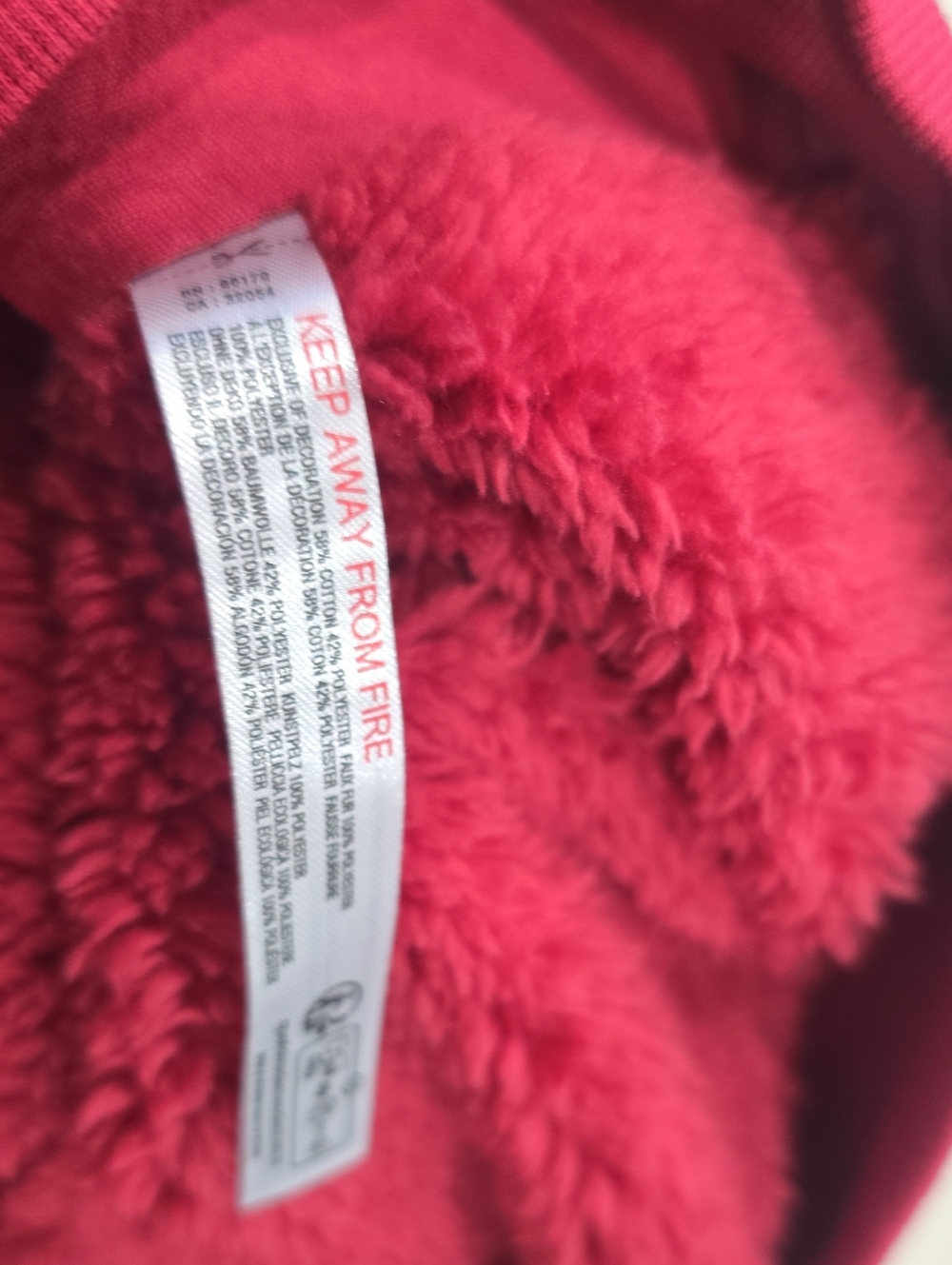 Urban Outfitters Red Zip Hoodie with Faux-Fur Trimmed Hood and White Star - Picture 6 of 7